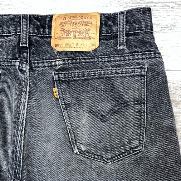 Vintage 505 Levi’s Regular Fit Straight Leg 34/30 Black Wash - Picture 5 of 12